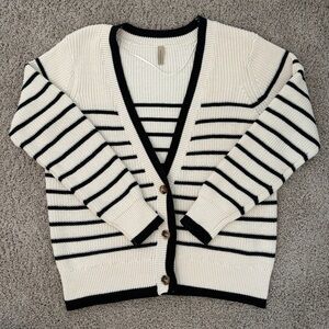 EUC Soyaconcept striped vneck cardigan sweater